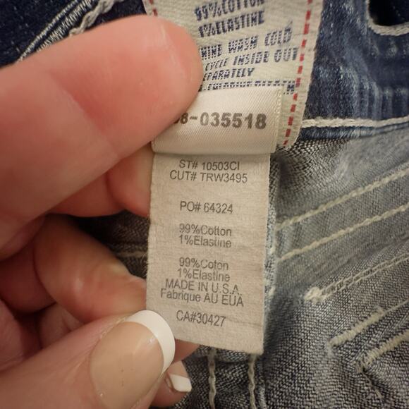 Vintage True Religion Joey Big T Jeans Women’s Size 32 Blue Dark Wash Flare Leg - Picture 10 of 10